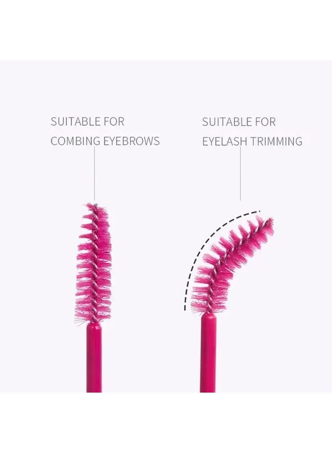 10pcs Pink Disposable Eyelash Brushes Soft Head Mascara Wands For Lash Extensions - Image 3